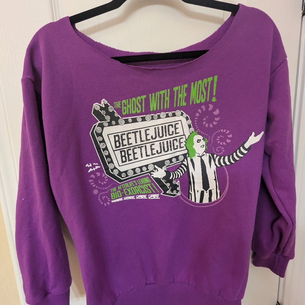 Purple Graphic Sweatshirt & Black Tie-Dye Joggers Set - Purple/Black - Picture 8 of 14